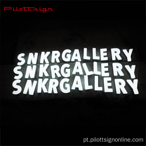 Sinal de loja personalizado LED 3D letras de padrão digital